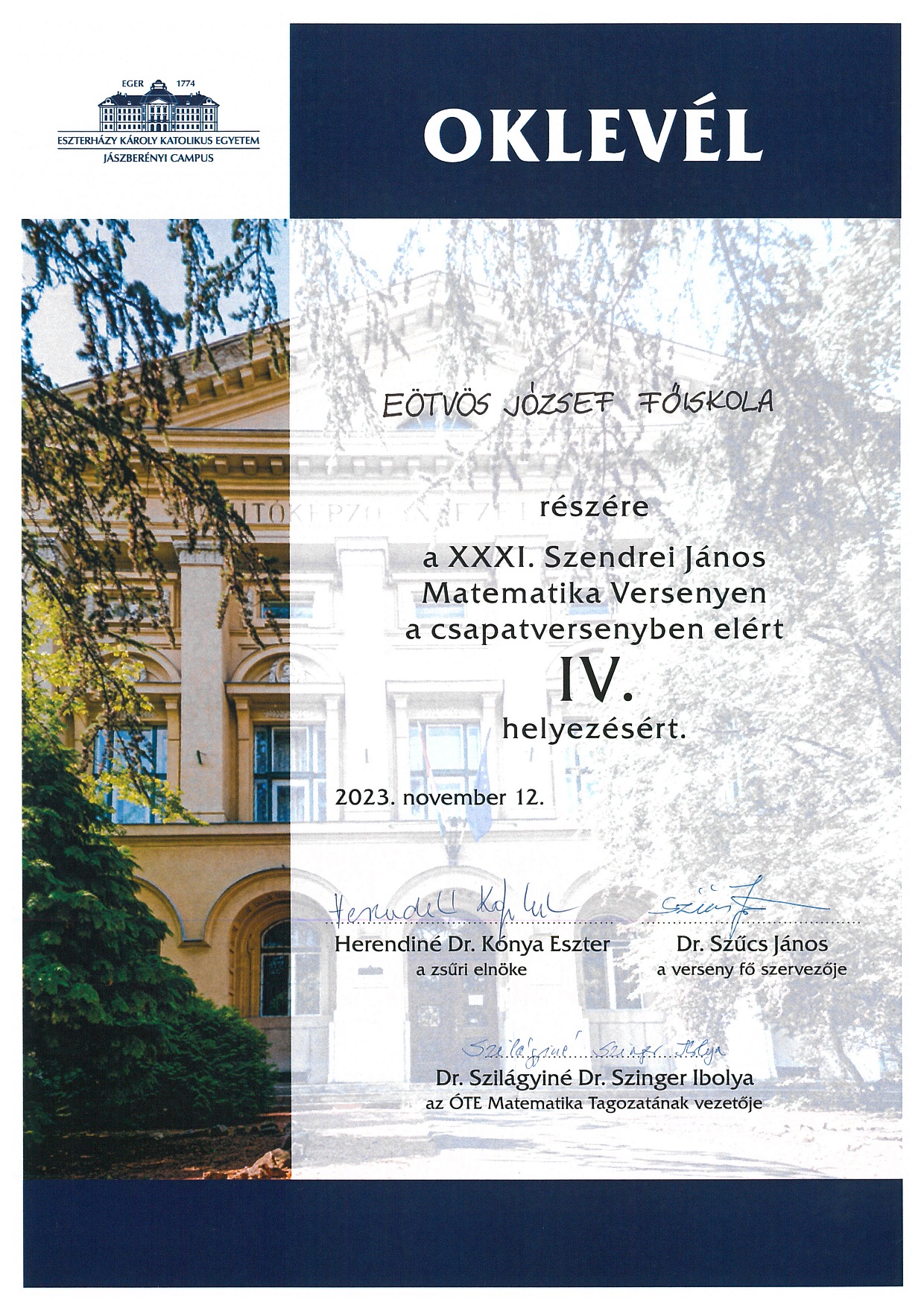 XXXI. Szendrei János Matematika Verseny