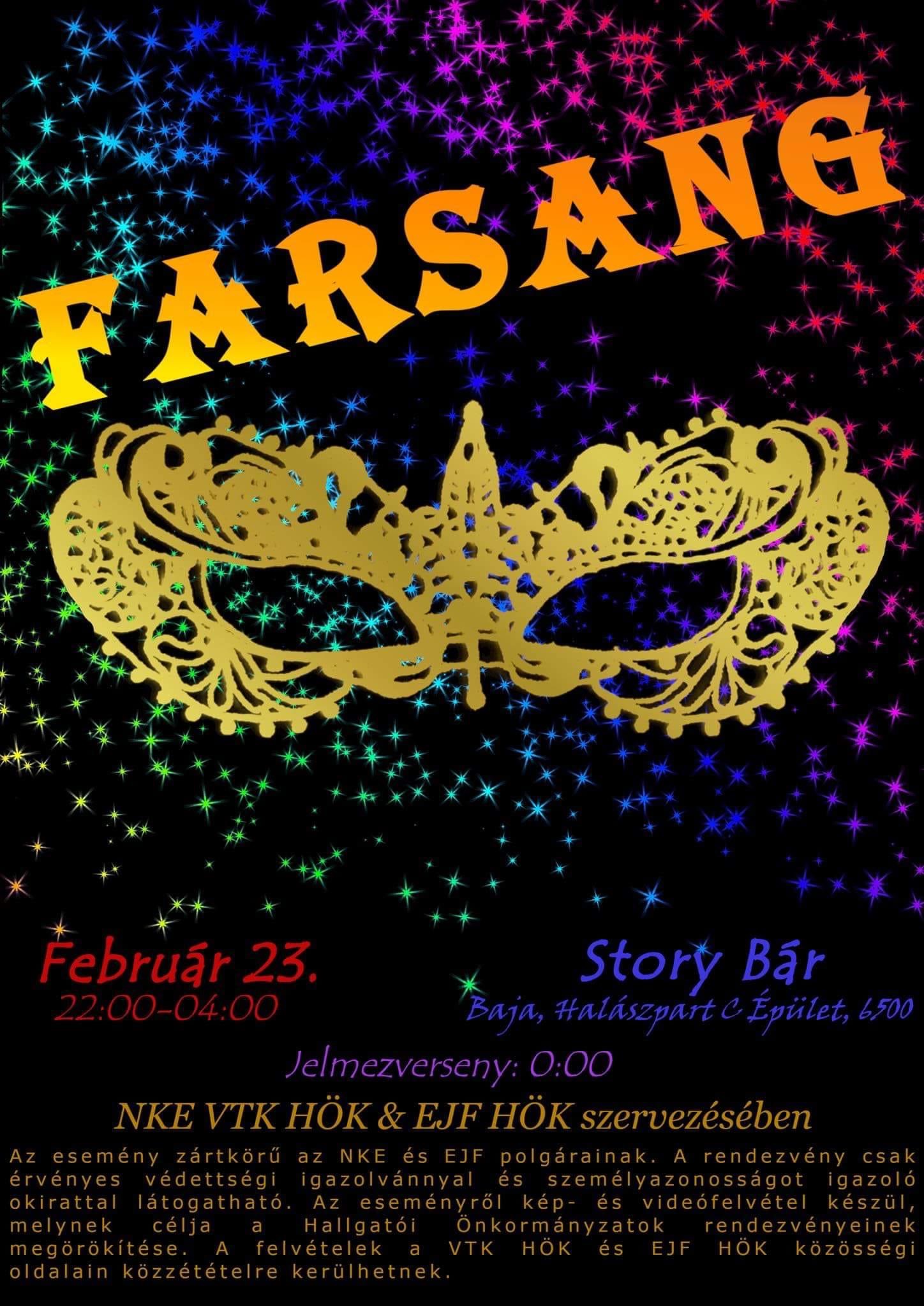 Farsang plakátja.