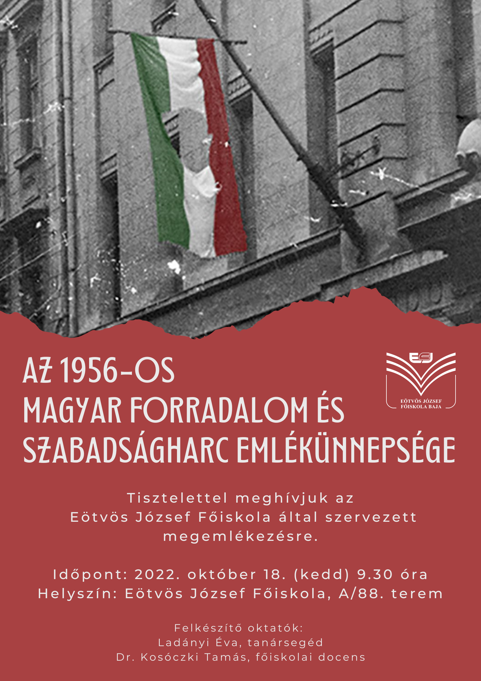 Az október 23-ai emlékünnepség plakátja.