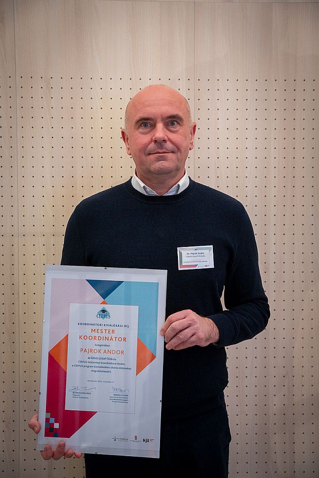 Dr. Pajrok Andor Koordinátori Kiválósági díjban részesült 