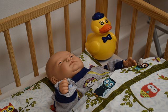 A demonstrációs teremben található szimulációs baba.