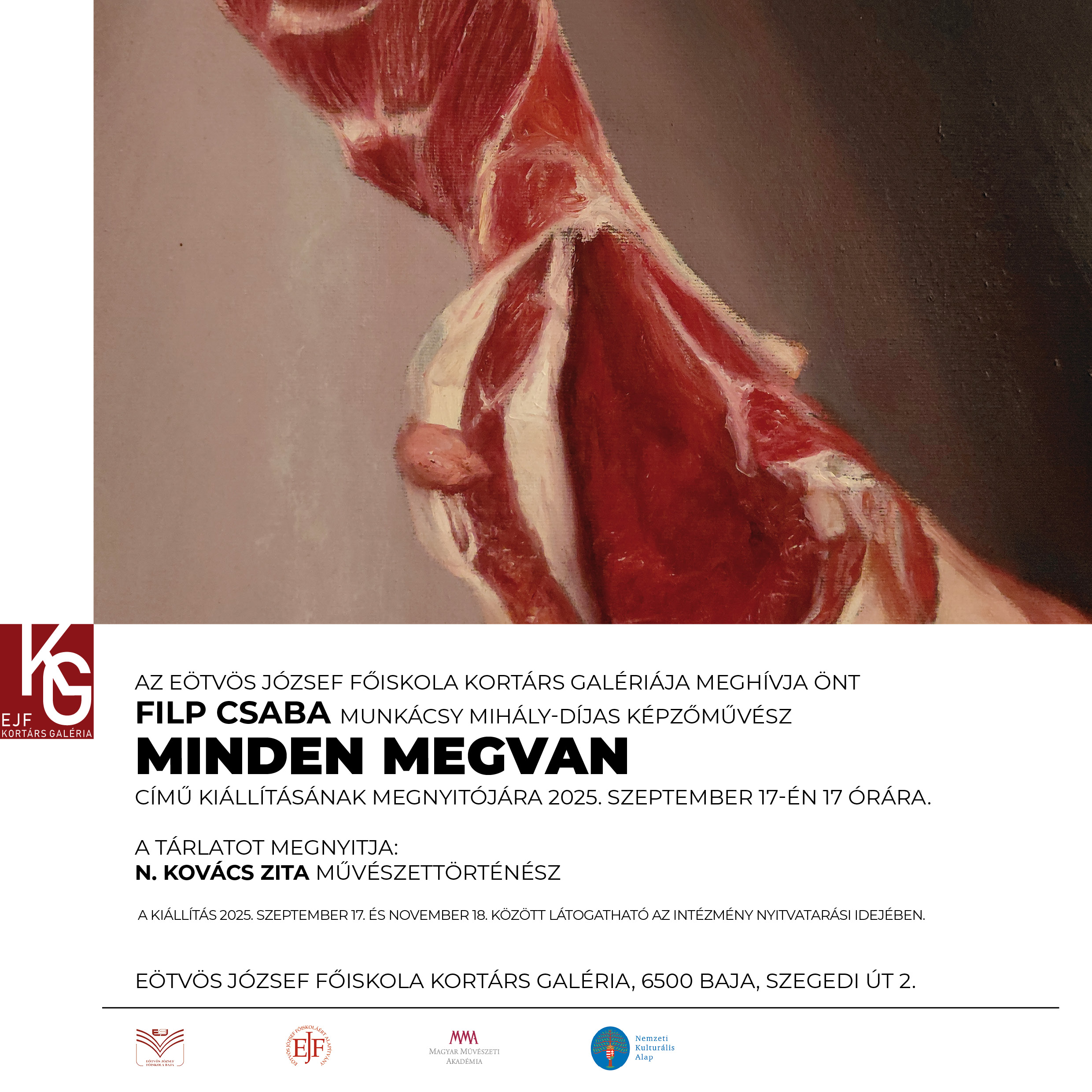 Meghívó a kiállítás megnyitójára.