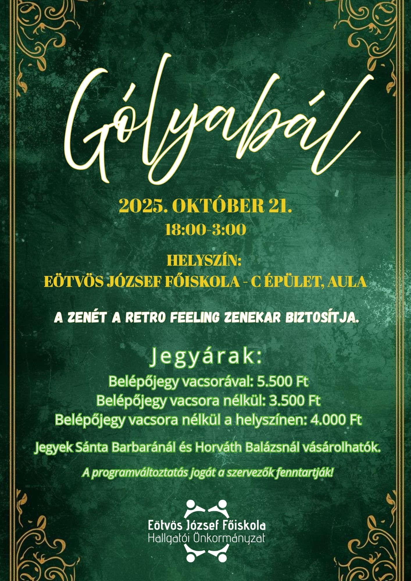 Gólyabál plakátja.