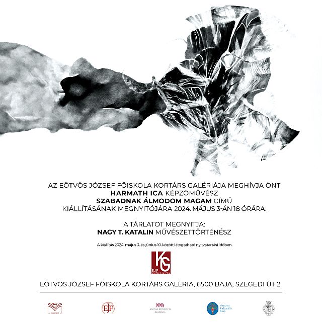 Meghívó Harmath Ica képzőművész kiállításának megnyitójára.