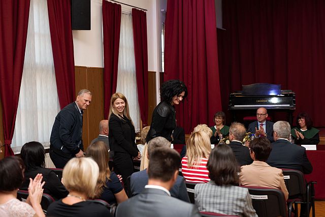 Külföldi partnerintézmények képviselői a tanévnyitó ünnepségen.