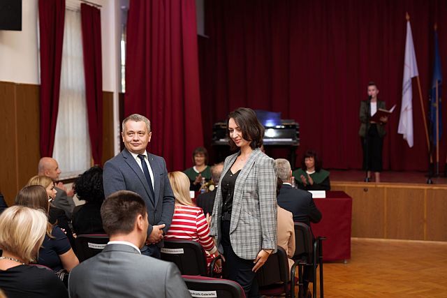 Külföldi partnerintézmények képviselői a tanévnyitó ünnepségen.