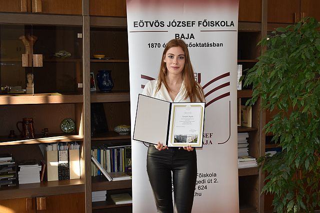 Horváth Angéla III. évfolyamos gazdálkodási és menedzsment szakos hallgató