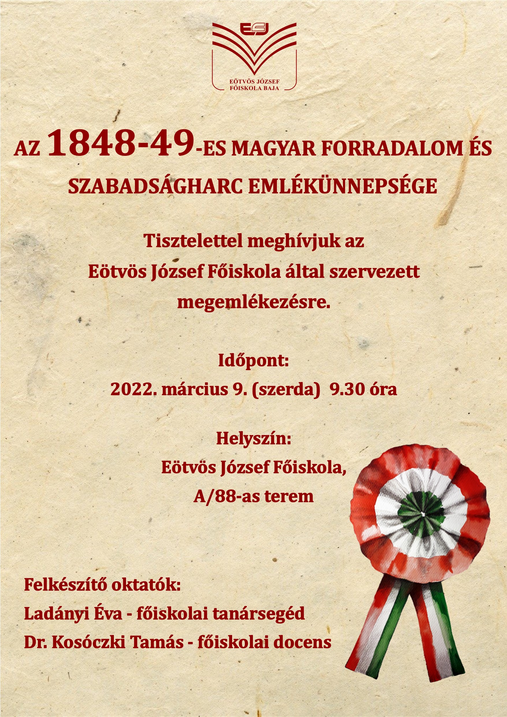 Március 15-i ünnepség plakátja.