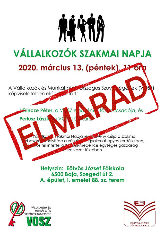 Elmarad a Vállalkozók Szakmai Napja!