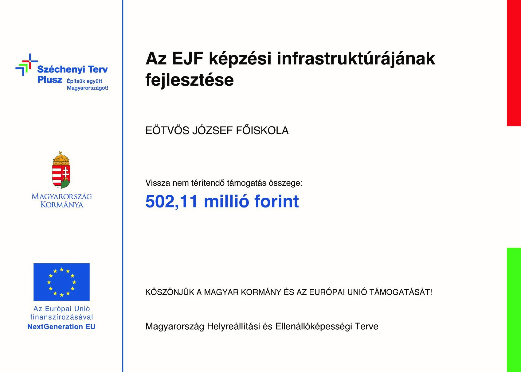 RRF - tájékoztató tábla