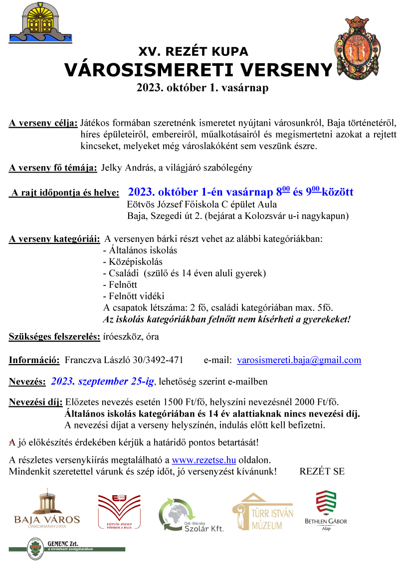 Rezét Kupa városismereti verseny