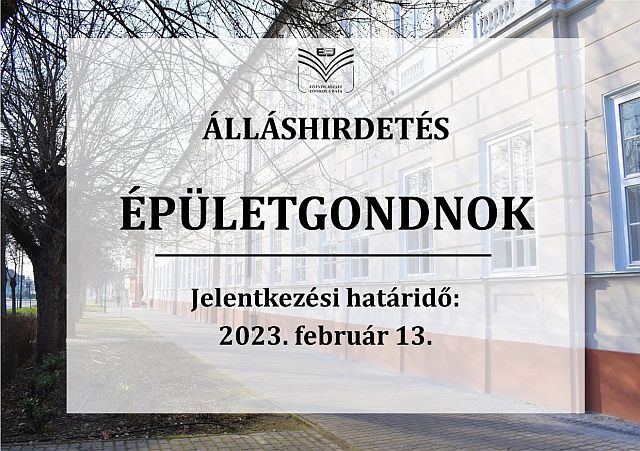 Álláshirdetés - épületgondnok