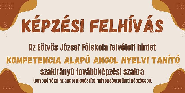Jelentkezzen kompetencia alapú angol nyelvi tanító szakirányú továbbképzési szakra – képzési támogatással!