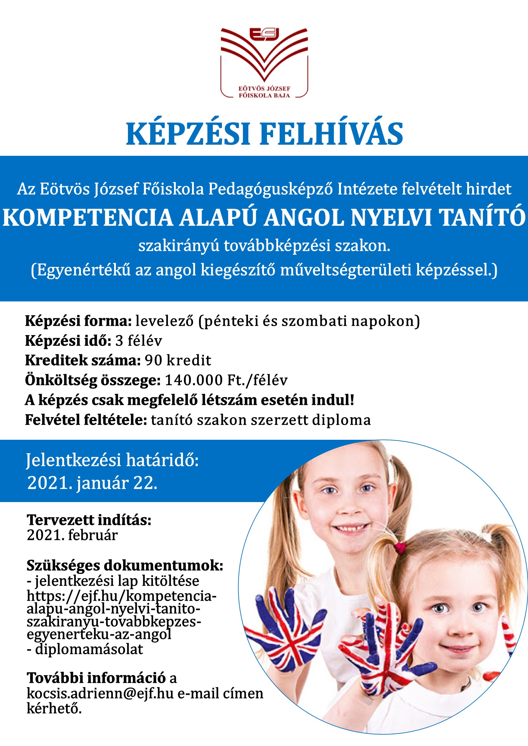 A képzést hirdető plakát.