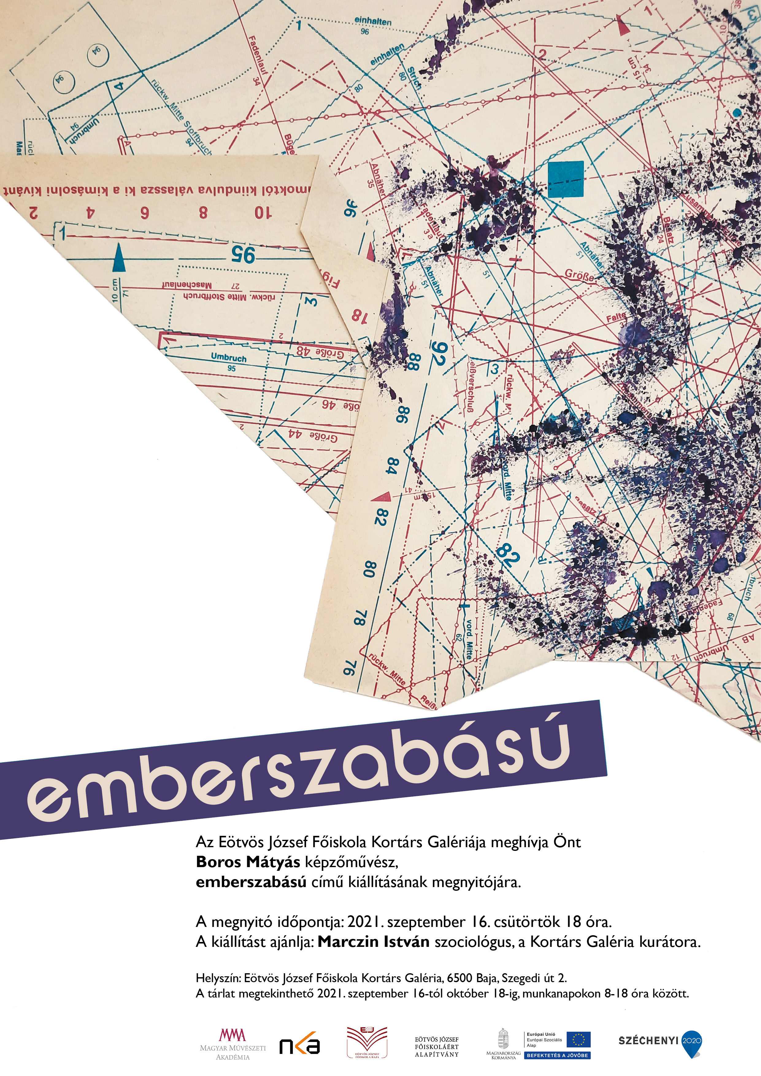 Boros Mátyás kiállításának meghívója.