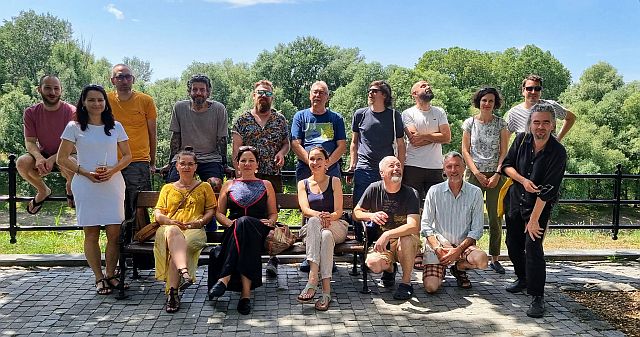 A művésztelepen résztvevő alkotók.