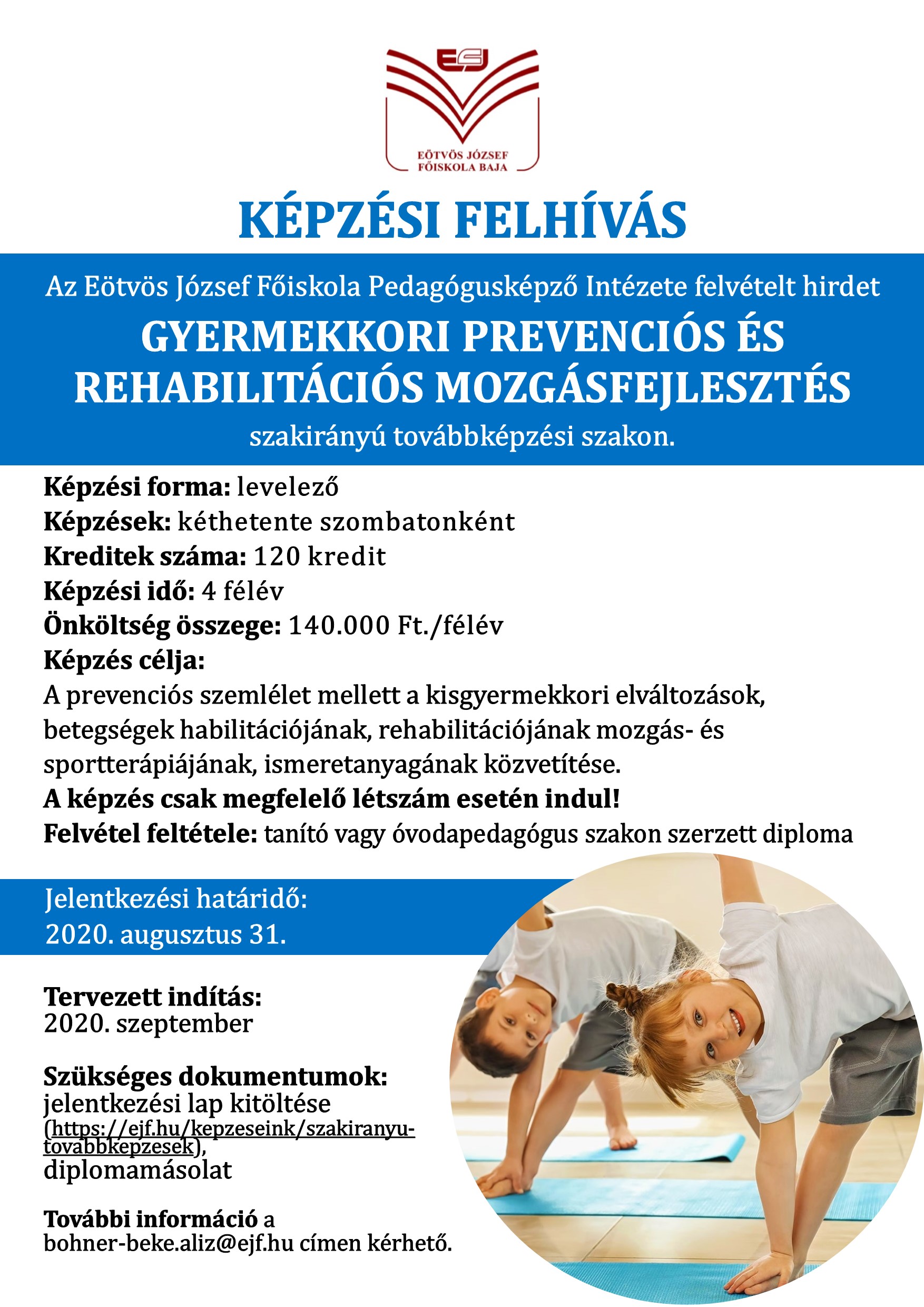 A képzést hirdető plakát.