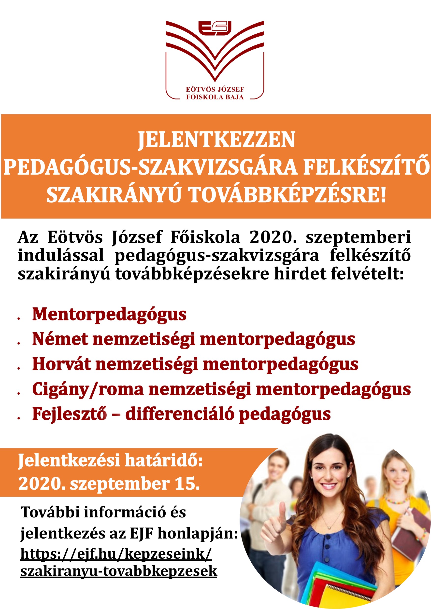 A képzéseket hirdető plakát.