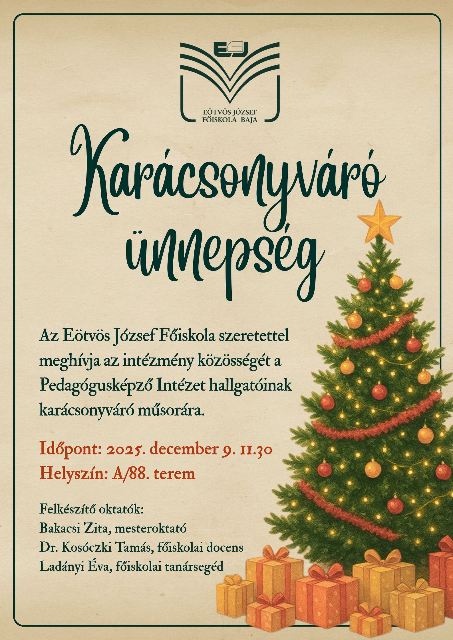 Karácsonyváró műsor plakátja.