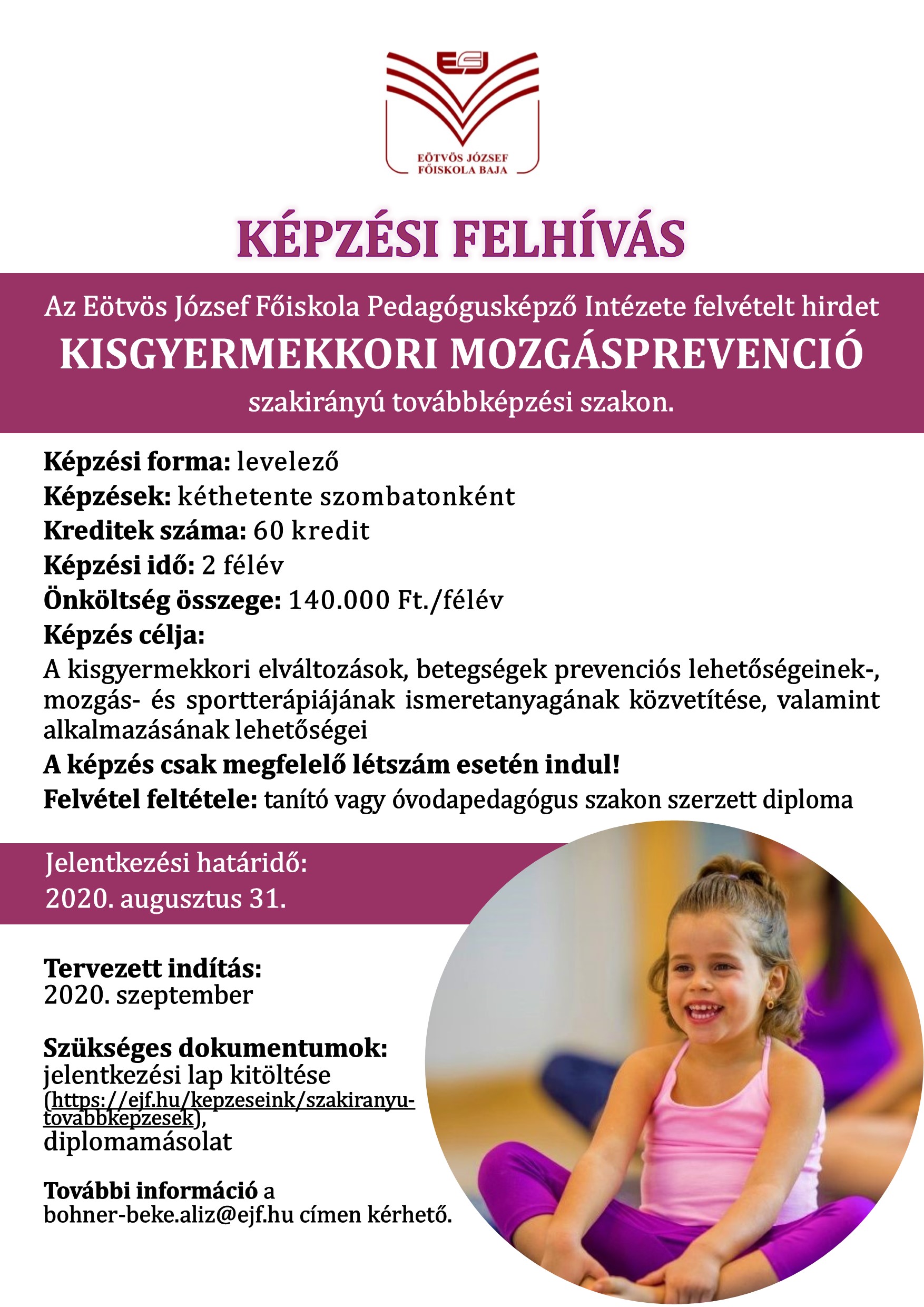 A képzést hirdető plakát.