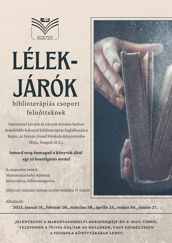 Lélekjárók - biblioterápiás csoport felnőtteknek
