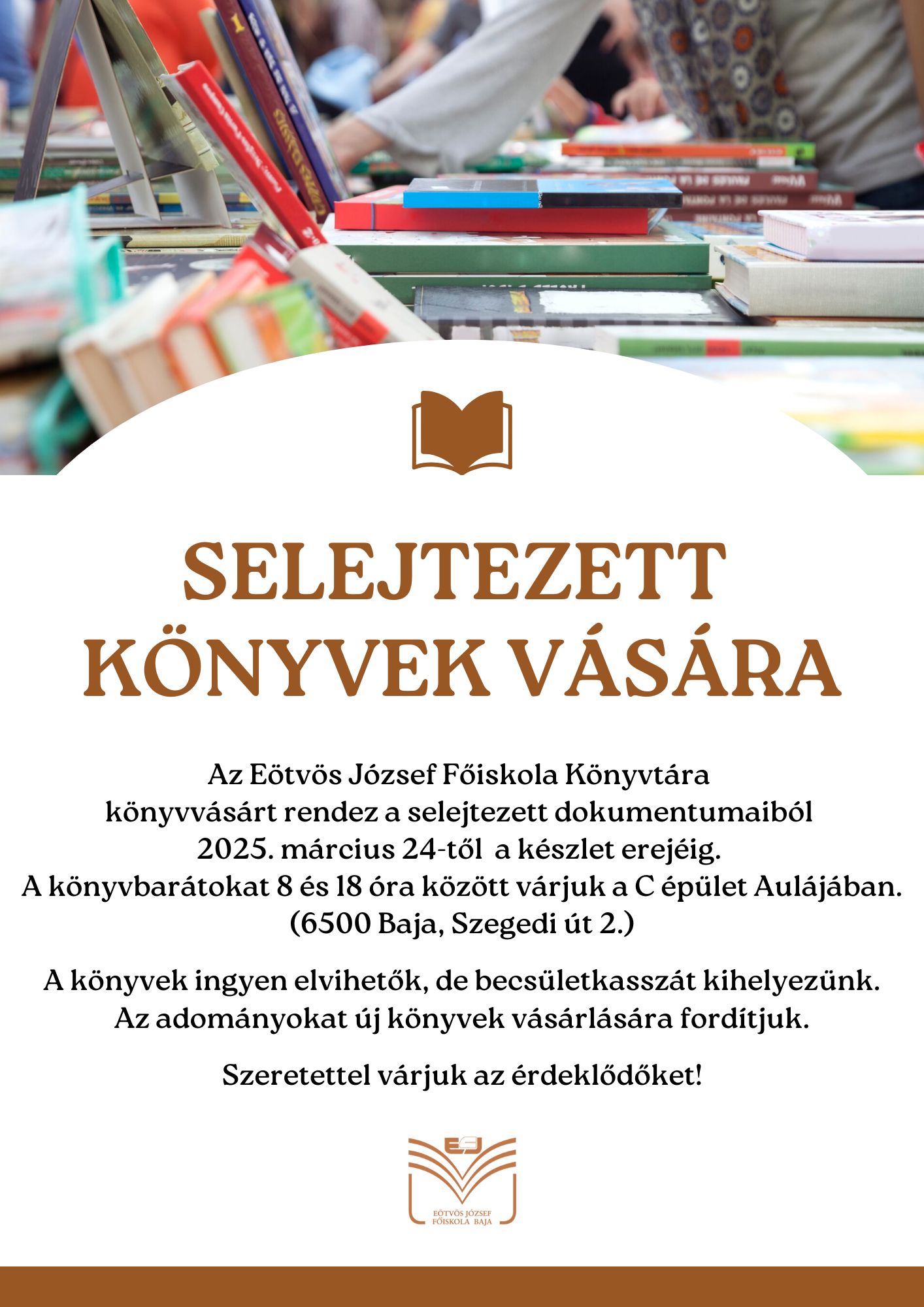 Könyvvásár az EJF-en.