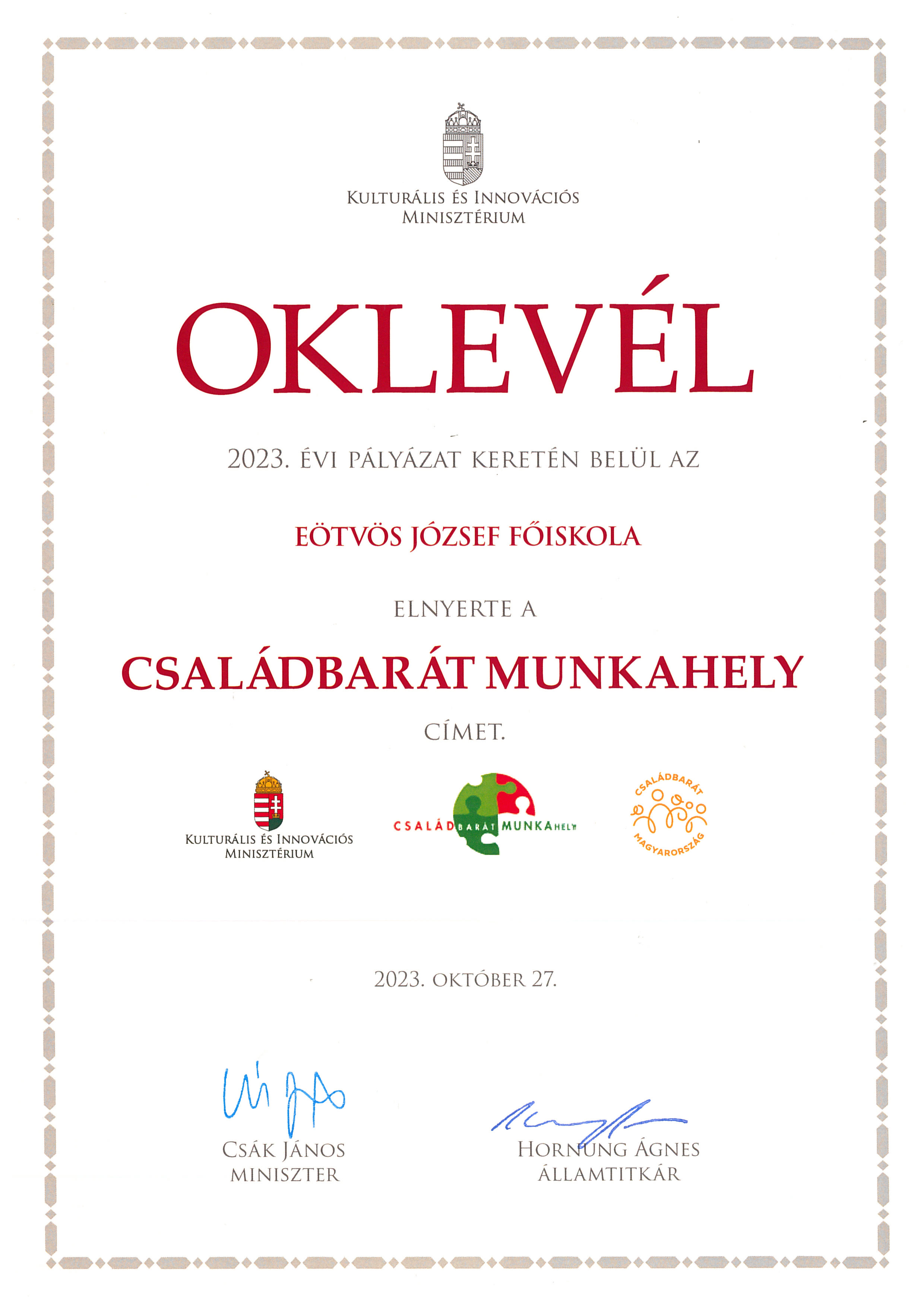 oklevél