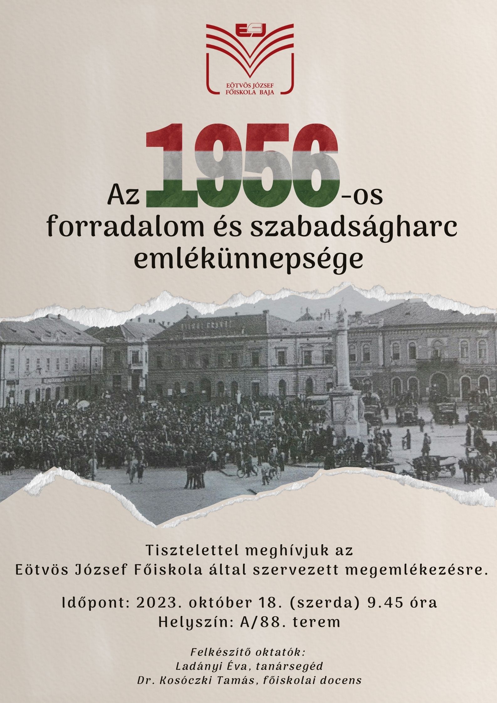 Október 23-i emlékünnepség plakátja