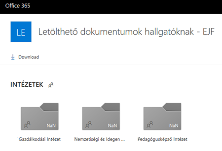Letölthető dokuemntumok hallgatóknak