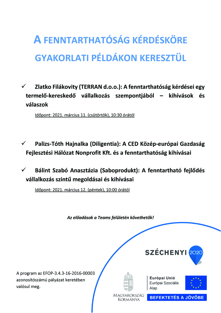 Az előadássorozat részletes programja.