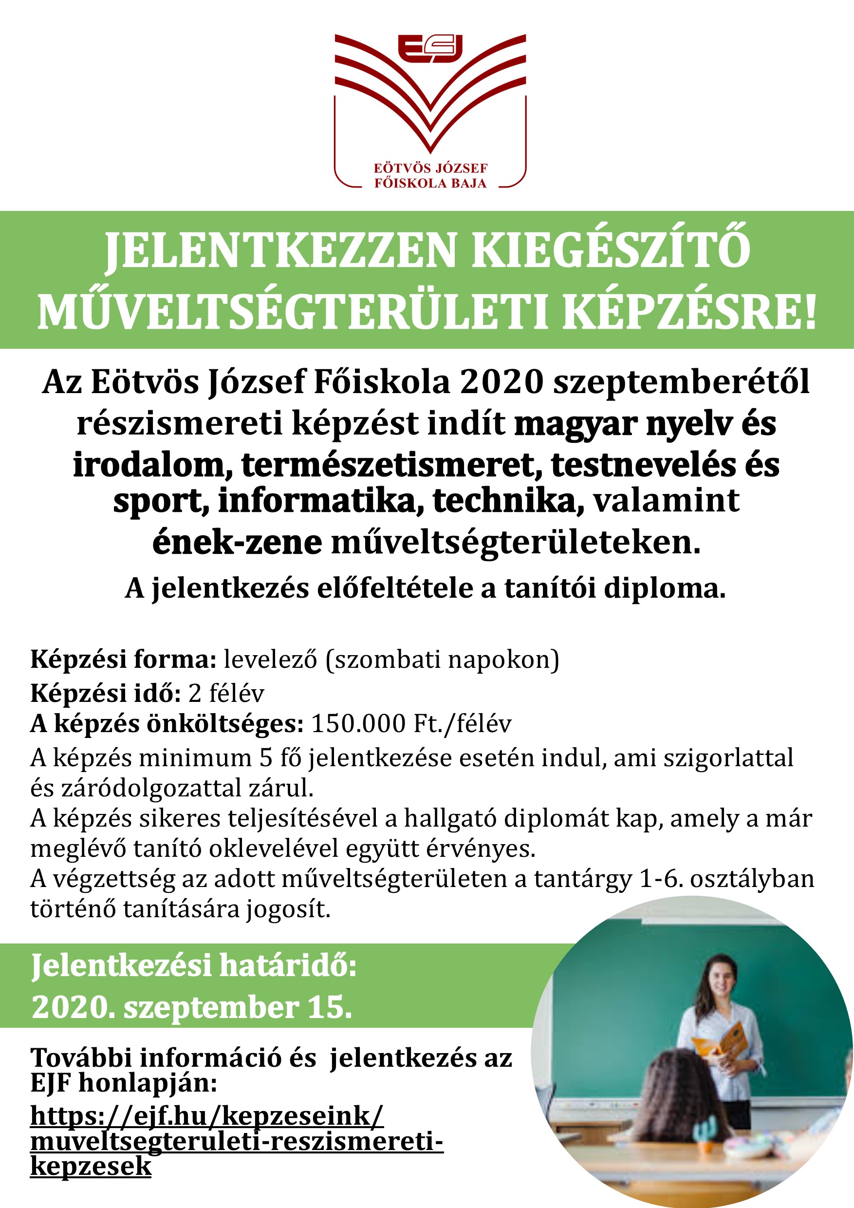 A képzést hirdető plakát.