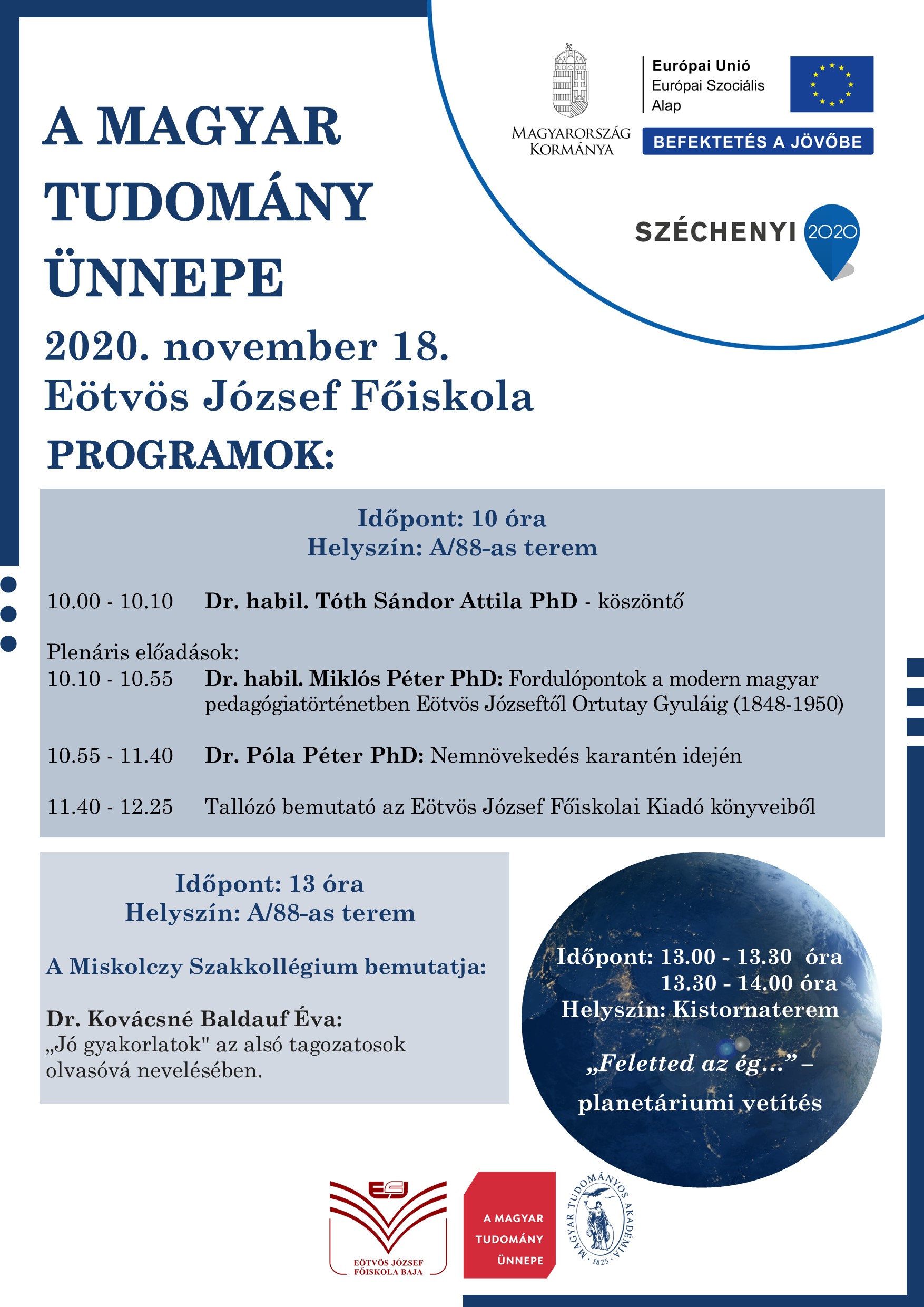 A Magyar Tudomány Ünnepe az Eötvös József Főiskolán