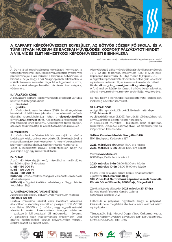 Pályázati felhívás: VIII. Víz és Élet Nemzetközi Képzőművészeti Biennálé