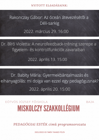 Új előadások a 2021/2022-es tanév tavaszi félévében